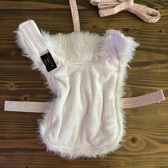 Doggie Design Pink White Houndstooth Dog Coat Harness Small Chic Cozy Petwear - Picture 3 of 6